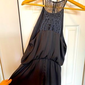 Black Halter Short Slip Dress